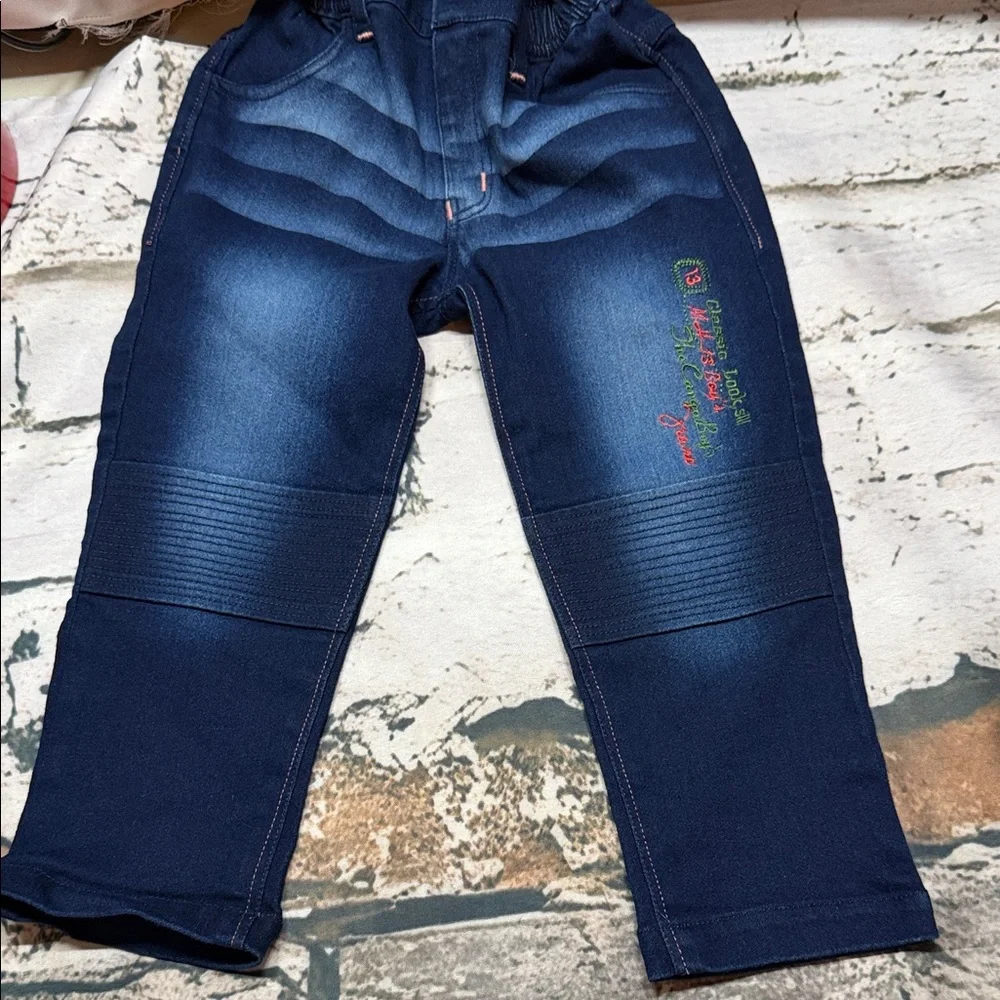 MHI Dark Blue Kids Stretch‎ Denim Jogger Pants
